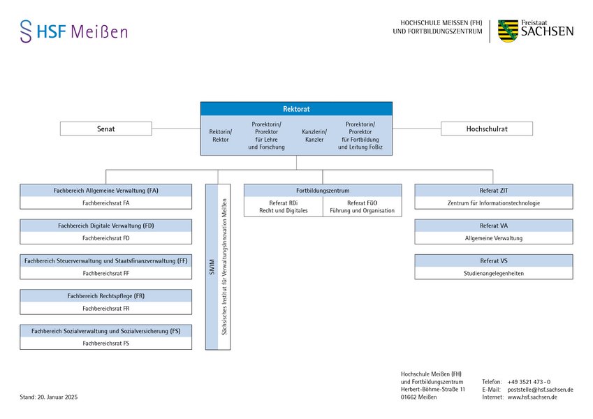 Organigramm der HSF Meißen (Stand 20.01.2025)